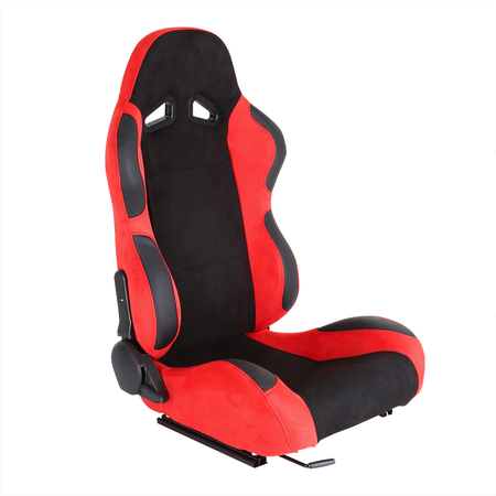 SPEC-D TUNING Racing Seat - Black And Red Suede  - Right Side RS-2005R